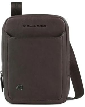 Piquadro Logo-Plaque Leather Backpack - Black