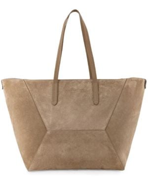 Brunello Cucinelli Suede Tote Bag - Natural