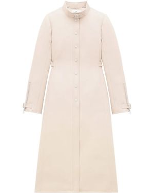 Courreges Buckle Twill Long Coat - Natural