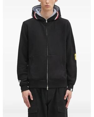A Bathing Ape Shark Zip-Up Hoodie - Black