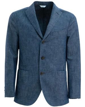 Boglioli Denim Single-Breasted Suit - Blue