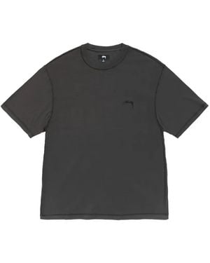 Stussy Logo-Embroidered Lazy T-Shirt - Black