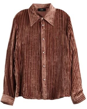 Amiri Striped-Pattern Buttoned Shirt - Brown