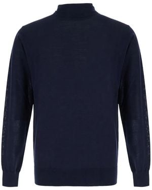 Kangra High-Neck Long-Sleeve Sweater - Blue