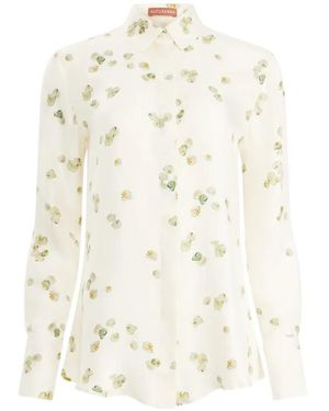 Altuzarra Camisa Con Pétalos Estampados - Blanco