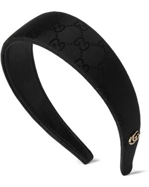 Gucci Ggl Eather-Trim Hair Band - Black