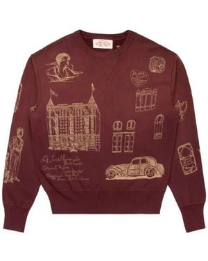 Samuel Zelig Hotel Graphic-Printed Sweatshirt - Red