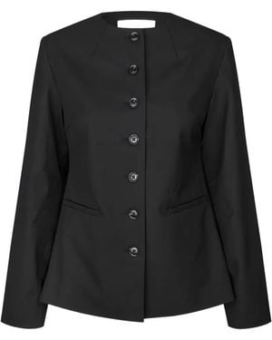 Samsøe & Samsøe Sarhino Button-Fastening Blazer - Black