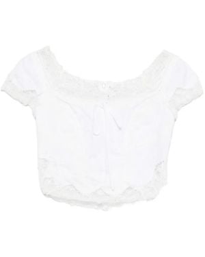 Ermanno Scervino Lace-Trim Top - White
