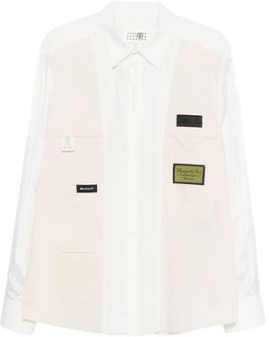 MM6 by Maison Margiela Logo-Patch Shirt - Natural