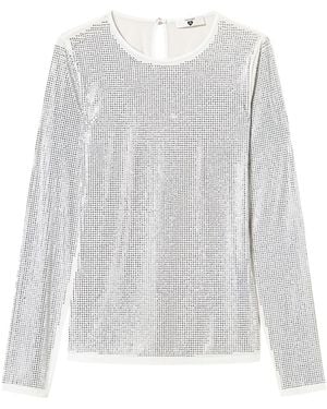 Twin Set Crystal-Embellished Crew-Neck Jersey Top - White