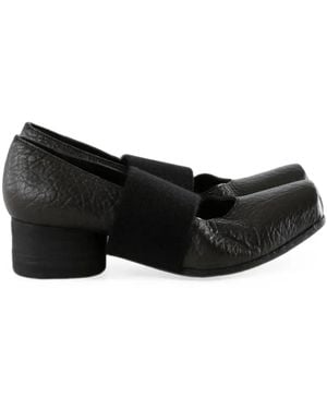 Uma Wang Crinkled-Effect Elasticated-Strap Ballet Flats - Black