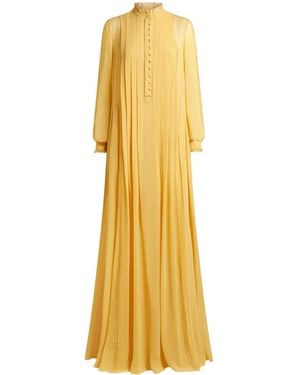 Etro Vestido de fiesta plisado - Amarillo