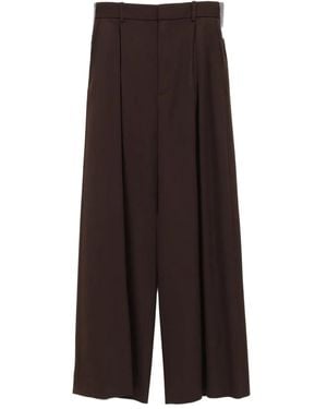 Loewe Pleated Elastic-Waist Pants - Brown