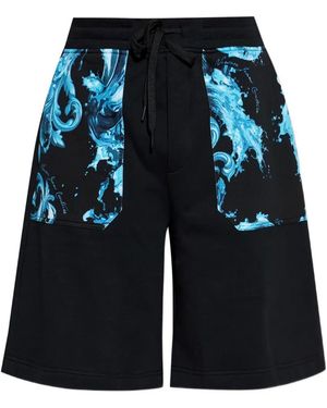 Versace Jeans Couture Print Drawstring Shorts - Blue