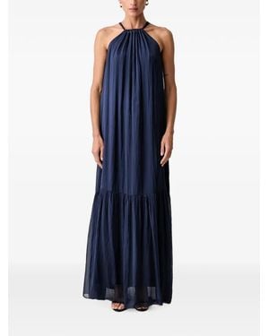 Haveone Halterneck Tiered Maxi Dress - Blue