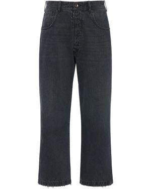 Maison Margiela Frayed Cropped Pants - Blue