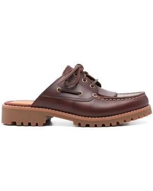 Timberland Bordeaux Mules With Lace-Up - Brown