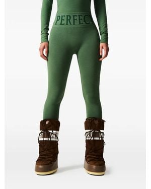 Perfect Moment Seamless Thermal Ski Leggings - Green
