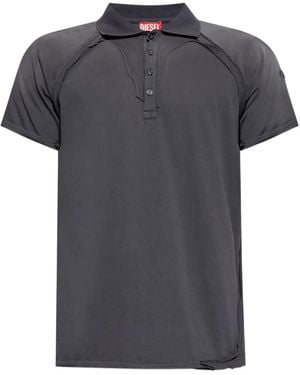 DIESEL Distressed Embroidered T-Shirt - Grey