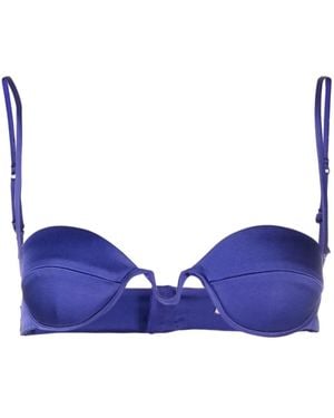 Stella McCartney Wired Satin Bra Top - Blue