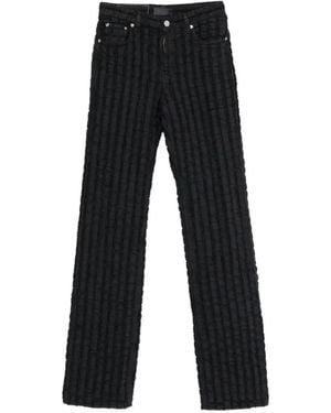 Haikure Jean Star Bull Stripe À Effet Usé À Carreaux - Noir