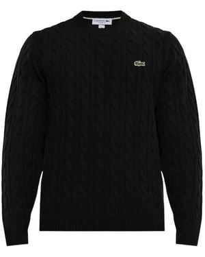 Lacoste Jersey De Lana De Punto De Ochos - Negro