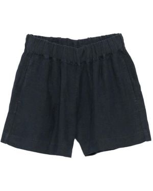 120% Lino Leinenshorts mit Stretchbund - Blau