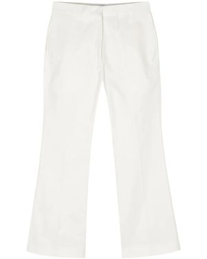 Jil Sander Mid-Rise Flared Gabardine Trousers - White