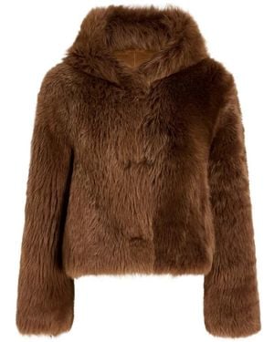 Proenza Schouler Michelle Hooded Shearling Coat - Brown