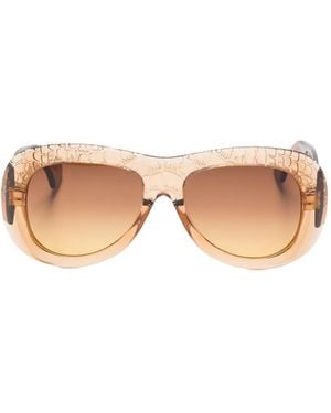 Aquazzura Bella 43 Sunglasses - Natural