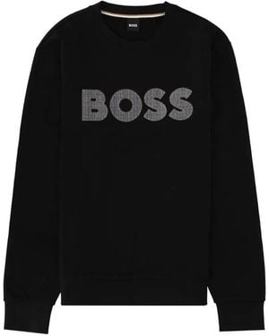 BOSS Logo-Patch Sweater - Black
