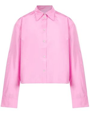 Soeur Cropped Long-Sleeve Shirt - Pink
