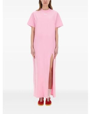 MSGM Split-Hem T-Shirt Dress - Pink