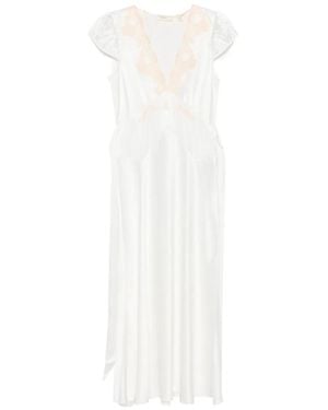 Doen Coraline Lace V-Neck Midi Dress - White