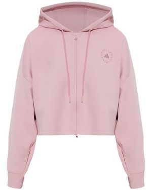 adidas By Stella McCartney X Stella Mccartney Logo-Print Zip-Up Hoodie - Pink