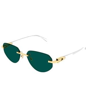 Cartier Rahmenlose Sonnenbrille Mit Geometrischer Form - Grün
