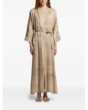 Peserico Belted Tie-Dye Maxi Dress - Natural