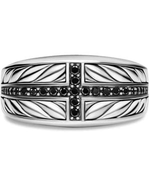 David Yurman Chevron Three Sided Signet Ring - White