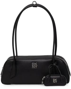 DKNY Tiana Logo-Plaque Tote Bag - Black