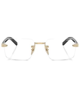 Prada Rimless Rectangle-Frame Sunglasses - White
