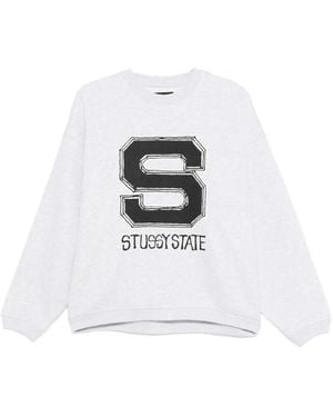 Stussy Felpa Con Stampa Logo - Bianco