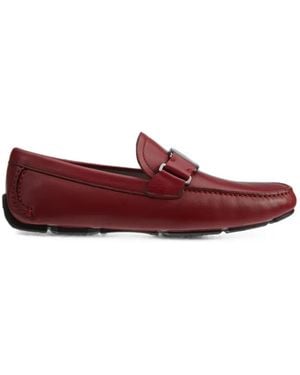 Ferragamo Sardegna Leather Loafers - Red
