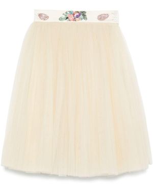 Bode Sunset Lily Midi Skirt - Natural