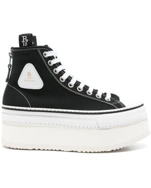 R13 Courtney Platform Trainers - Black