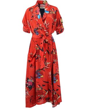 Chufy Maxikleid mit Blumen-Print - Rot