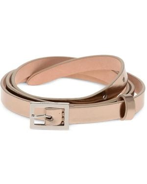 DSquared² Lamé Slim Belt - White