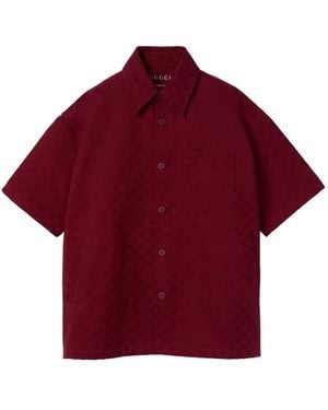 Gucci Monogram Short-Sleeve Shirt - Red