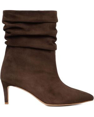 Ginissima 65Mm Eva Ruched Suede Boots - Brown