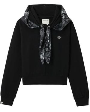 Musium Div. Paisley Hooded Top - Black